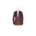 Short Coffee brown/Purple Kanchi Cotton Saree Blazer