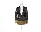 Black Silver/Gold Semi Kanchi Silk Saree Blazer
