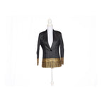 Short black elephant Kanchi Cotton Saree Blazer