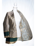 Grey/Green Semi Kanchi Silk Saree Blazer