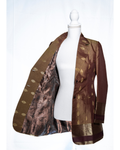 Brown Semi Kanchi Silk Saree Blazer