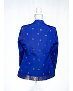 Blue Semi Kanchi Silk Saree Blazer