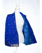 Blue Semi Kanchi Silk Saree Blazer
