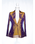 Gold/Purple Semi Kanchi Silk Saree Blazer - SIGNATURE PIECE