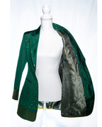 Green/Gold Semi Kanchi Silk Saree Blazer