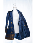 Dark blue Semi Kanchi Silk Saree Blazer