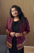 Brown/Gold Cotton Blazer