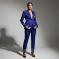 Dark blue Semi Kanchi Silk Saree Blazer