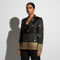 Black Silver/Gold Semi Kanchi Silk Saree Blazer
