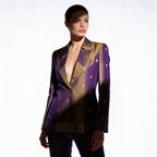 Gold/Purple Semi Kanchi Silk Saree Blazer - SIGNATURE PIECE
